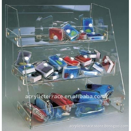 Clear Acrylic Tiers Display Tray/ counter display tray/ shelf display tray
